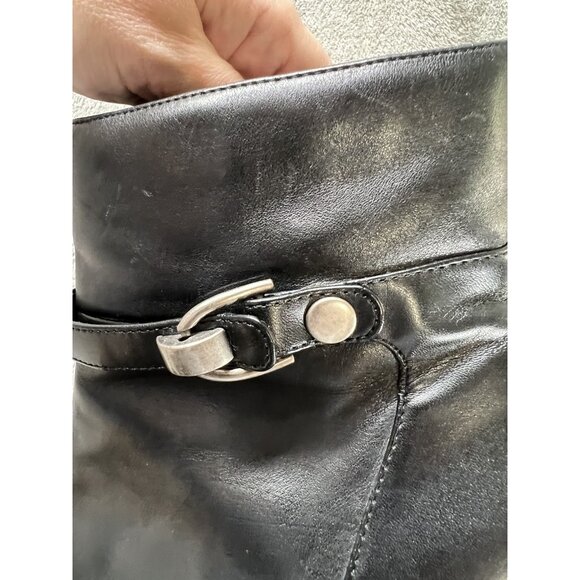 Vtg Y2k Nine & Co Women’s 9.5 leather NC Phillpek Ankle boots Square Toe black - Picture 7 of 9